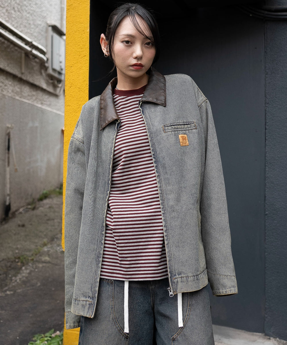 デニム淡加工　モデル：159cm L着用