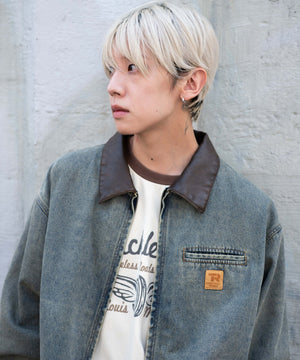 デニム淡加工 モデル：175cm L着用