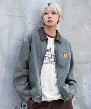 デニム淡加工 モデル：175cm L着用