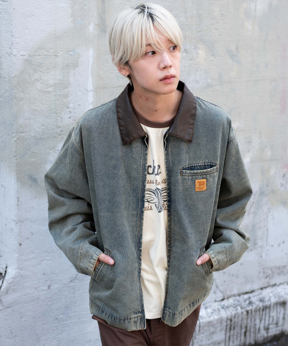 デニム淡加工 モデル：175cm L着用