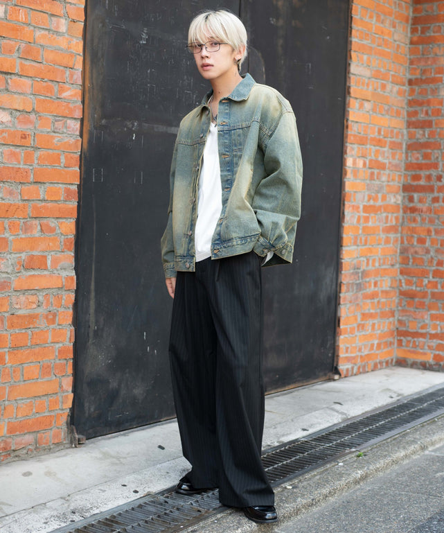 デニム淡加工 モデル：175cm L着用