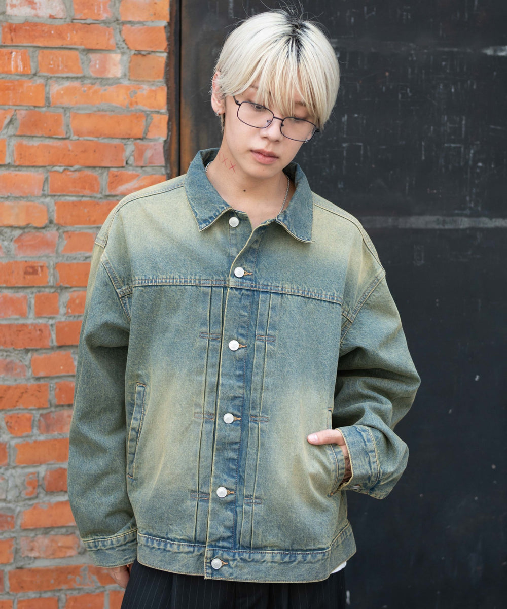 デニム淡加工 モデル：175cm L着用