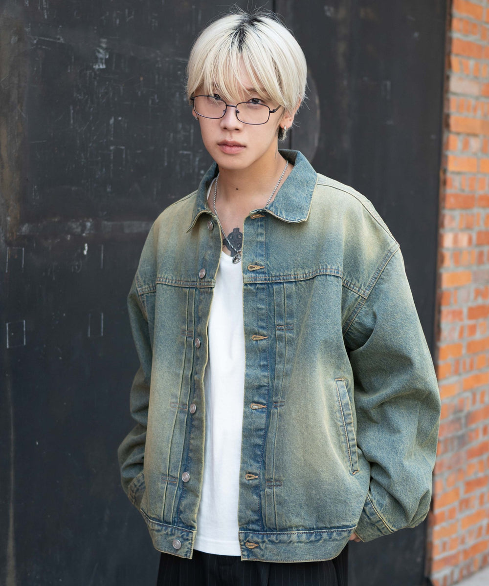 デニム淡加工 モデル：175cm L着用