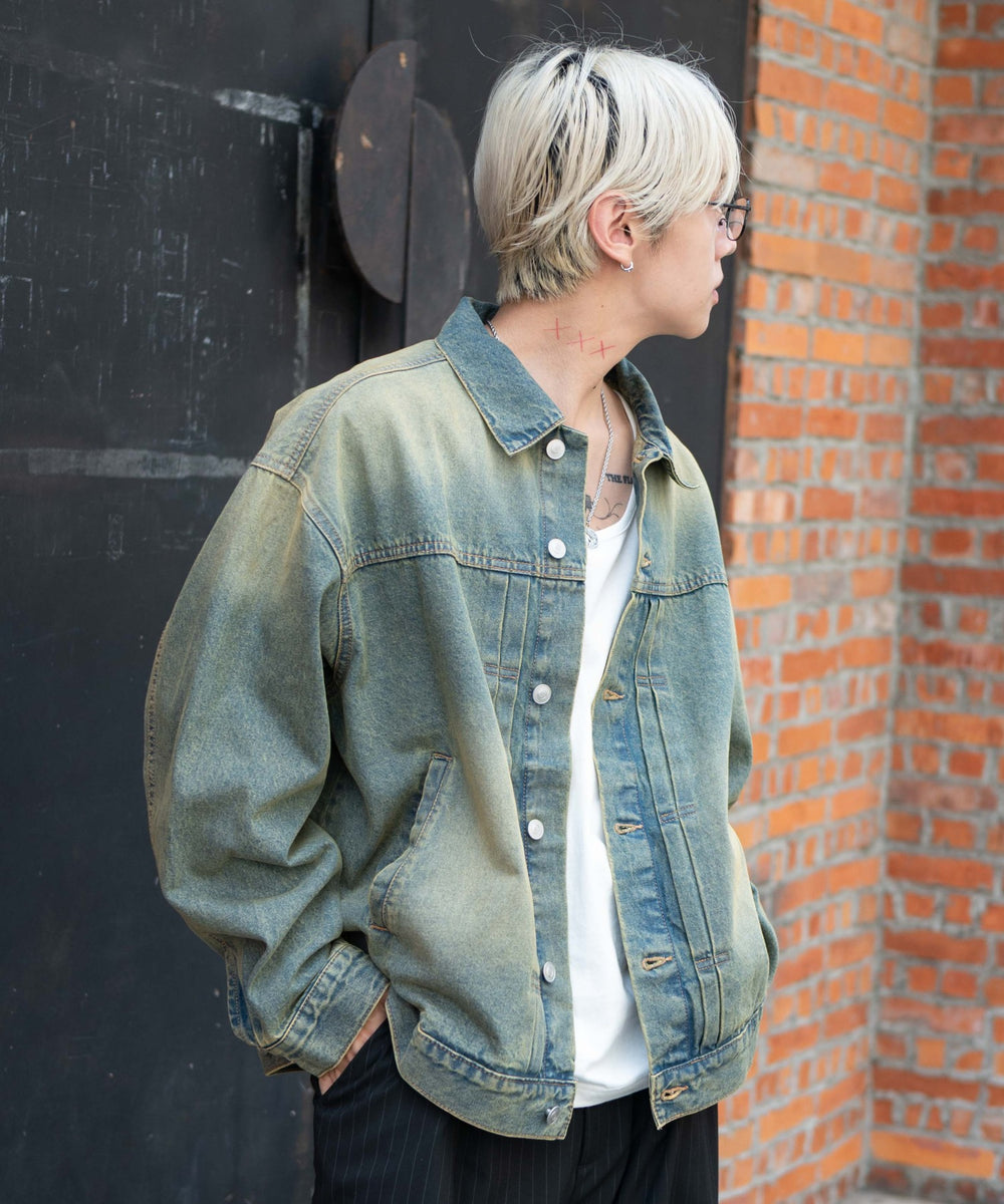 デニム淡加工 モデル：175cm L着用