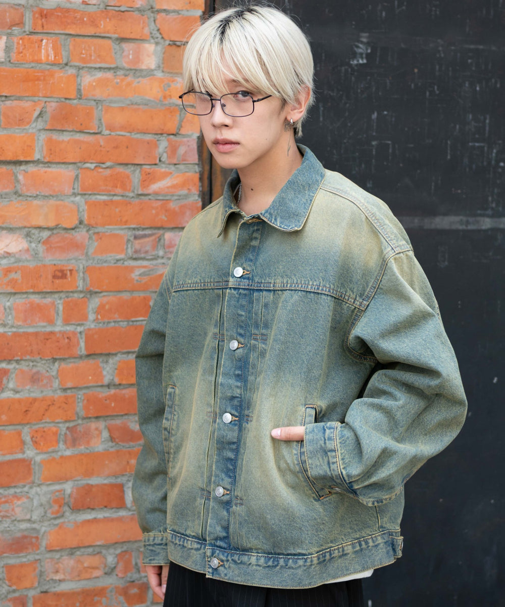 デニム淡加工 モデル：175cm L着用