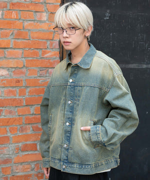 デニム淡加工 モデル：175cm L着用