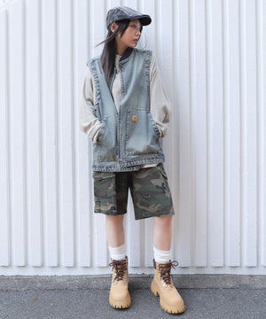 デニム淡加工 モデル：159cm L着用