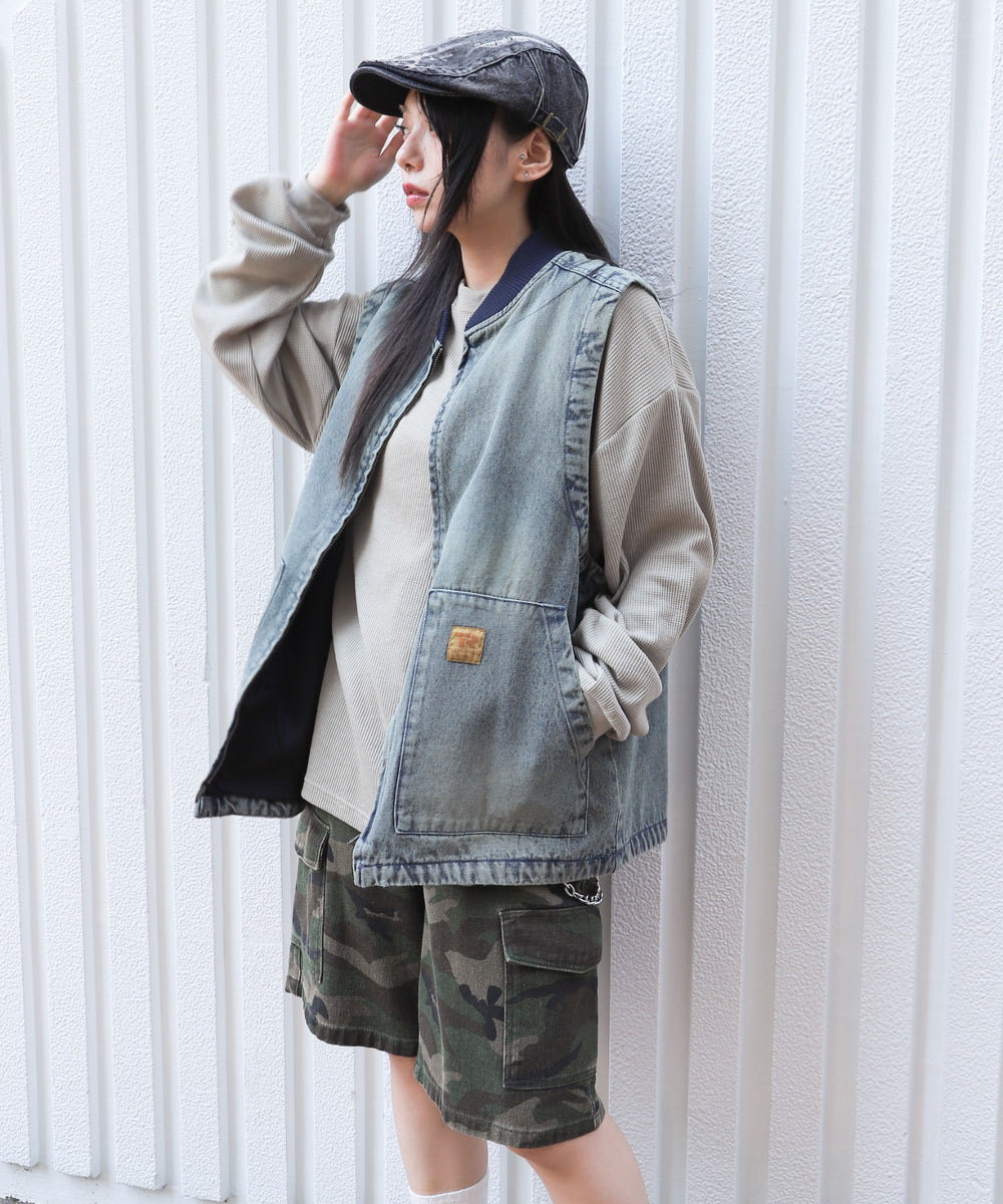 デニム淡加工 モデル：159cm L着用