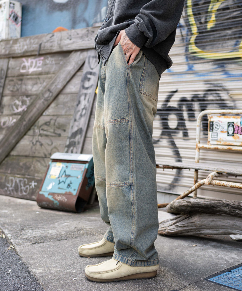 デニム淡加工 モデル：175cm L着用