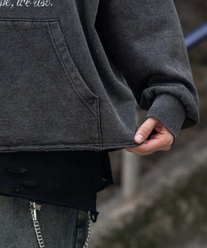 ヴィンテージグラフィックキーネックプルパーカー