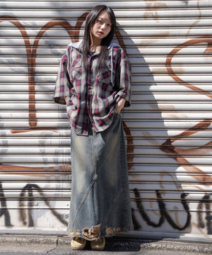 レッドチェック1　モデル:159cm M着用