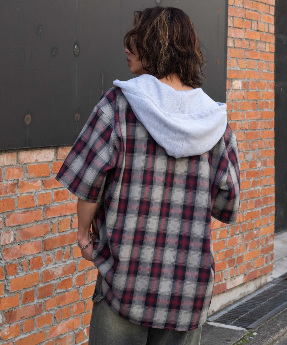 レッドチェック1 モデル：175cm L着用