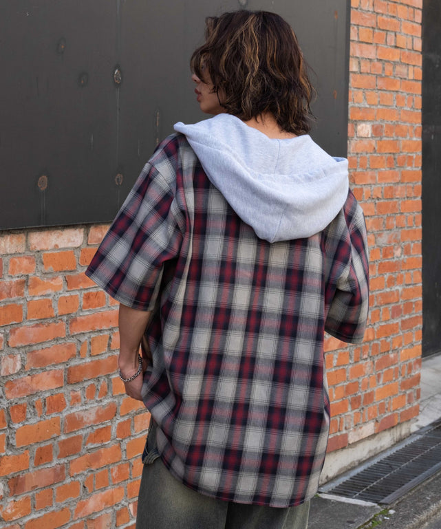 レッドチェック1 モデル：175cm L着用