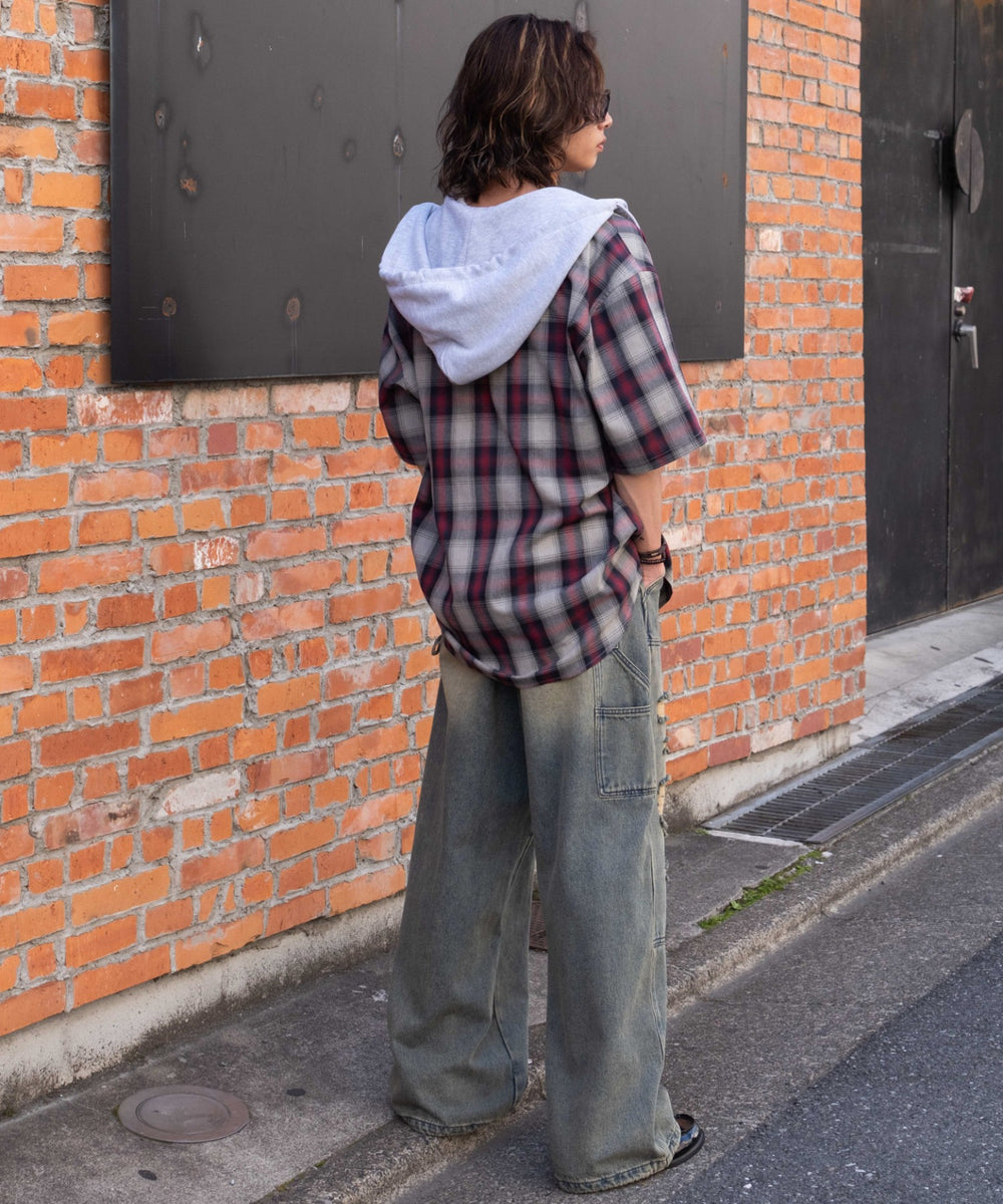 レッドチェック1 モデル：175cm L着用