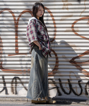 レッドチェック1　モデル:159cm M着用