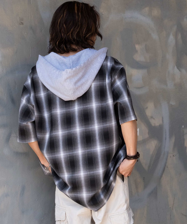 ブラックチェック1  モデル：175cm L着用