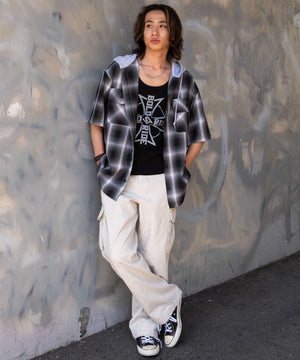 ブラックチェック1  モデル：175cm L着用