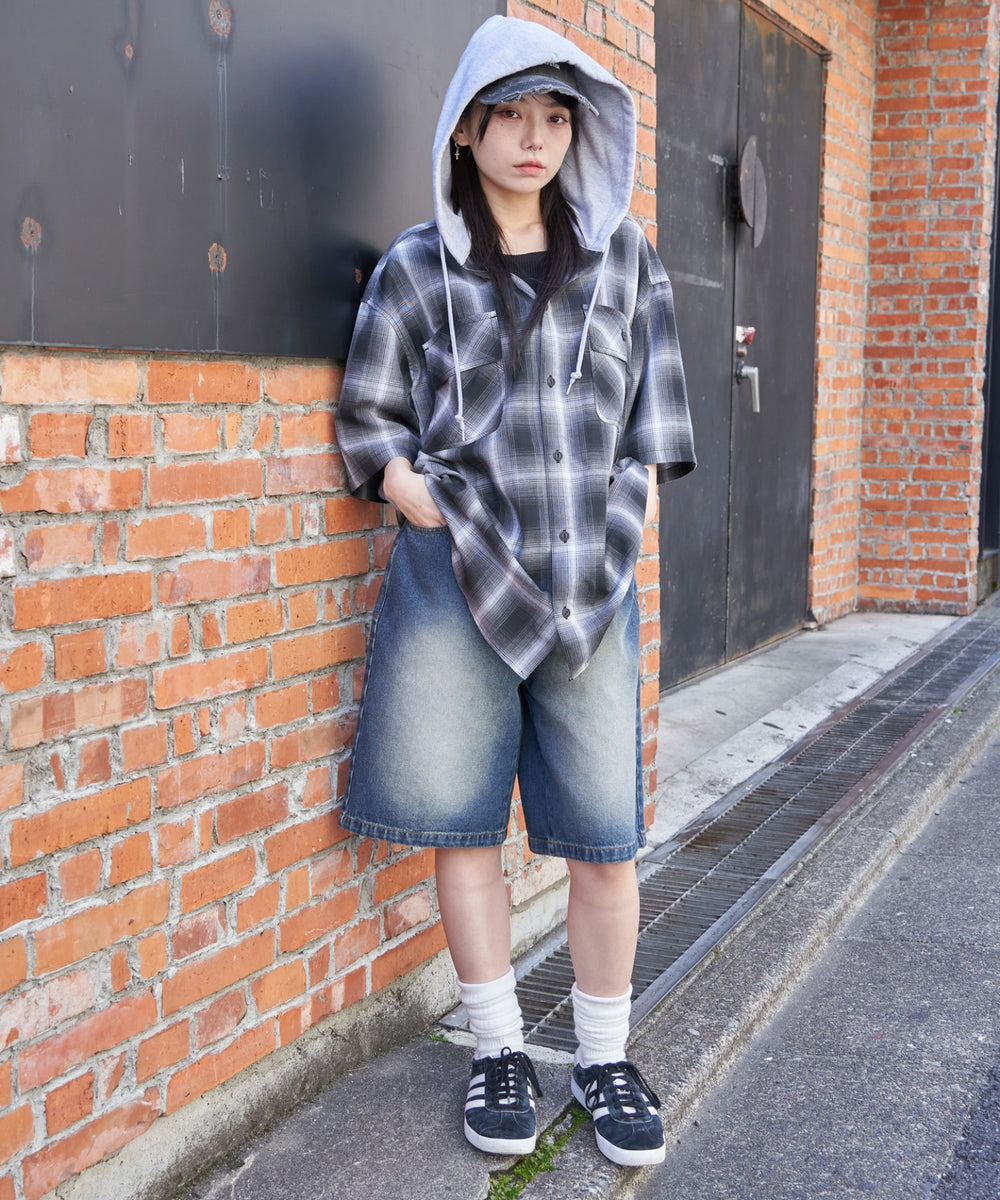 ブラックチェック1　モデル:159cm M着用