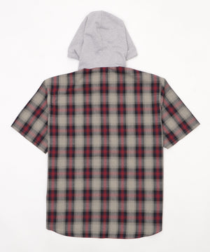オンブレチェックフードシャツ（SS）
