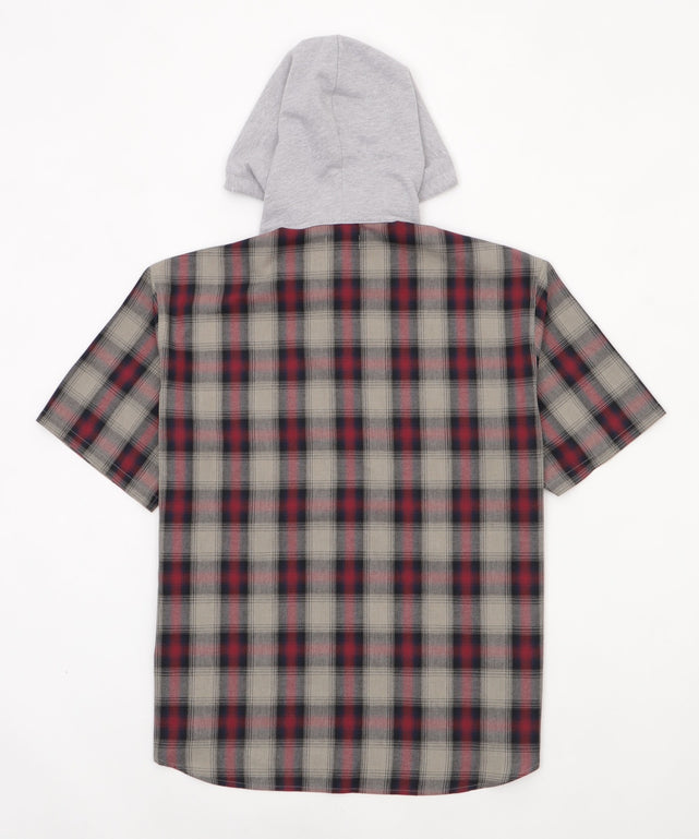 オンブレチェックフードシャツ（SS）