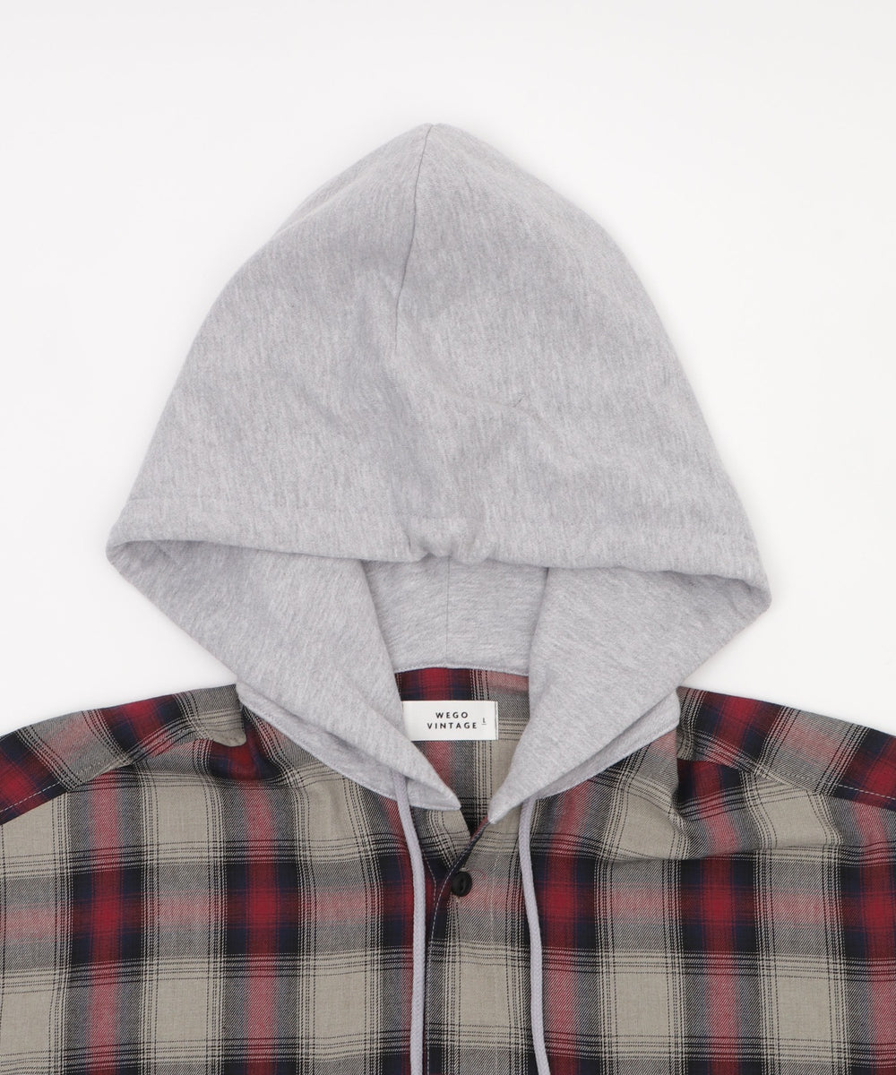 オンブレチェックフードシャツ（SS）