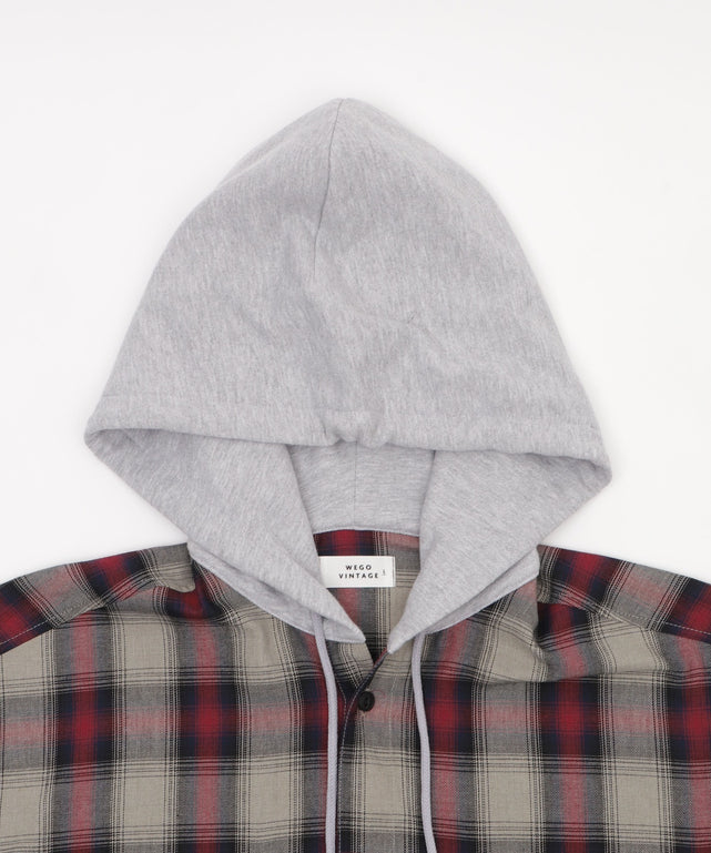オンブレチェックフードシャツ（SS）