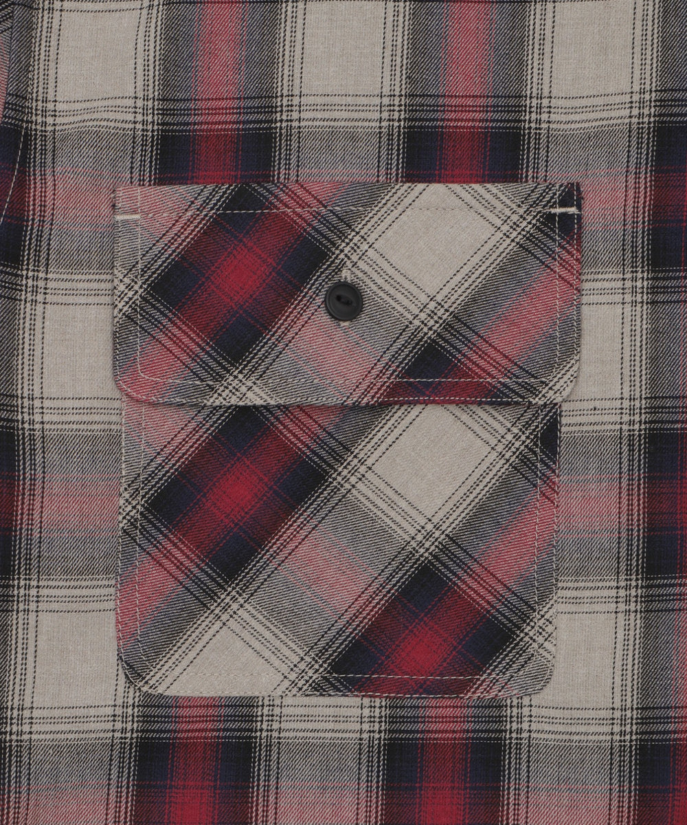 オンブレチェックフードシャツ（SS）