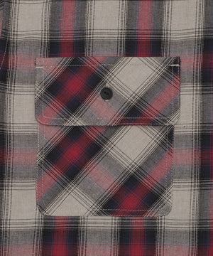 オンブレチェックフードシャツ（SS）