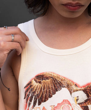 グラフィックリブタンクトップ