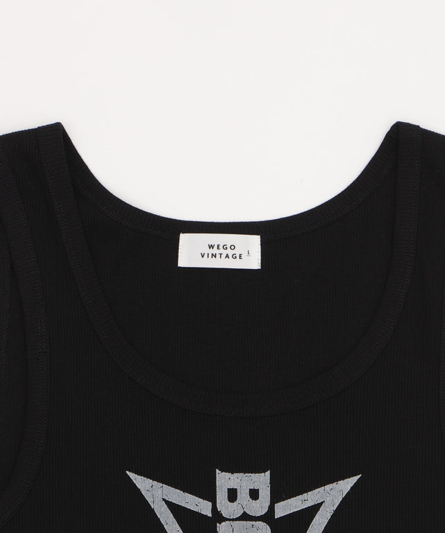 グラフィックリブタンクトップ