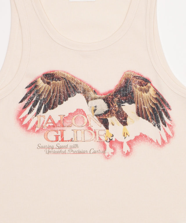 グラフィックリブタンクトップ