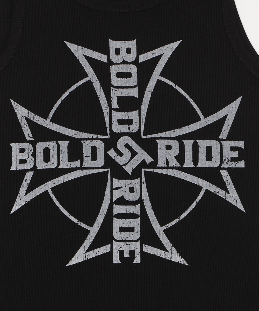 グラフィックリブタンクトップ