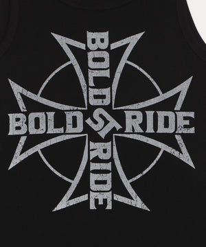 グラフィックリブタンクトップ