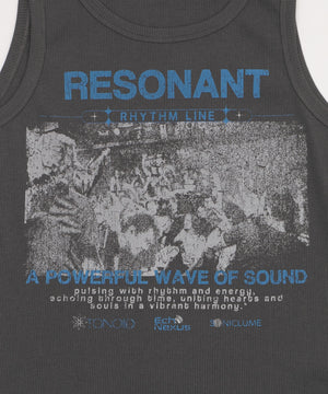 グラフィックリブタンクトップ