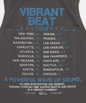 グラフィックリブタンクトップ