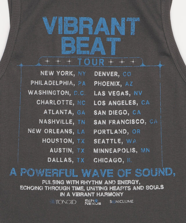 グラフィックリブタンクトップ