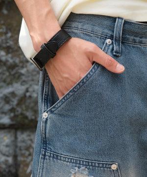 ダブルニーダメージデニムショーツ