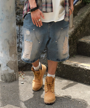 デニム中濃加工 モデル：175cm L着用