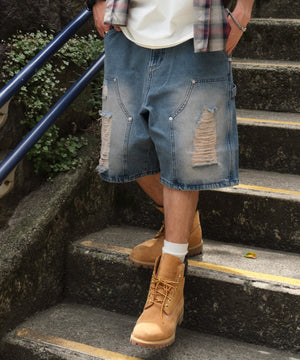 デニム中濃加工 モデル：175cm L着用