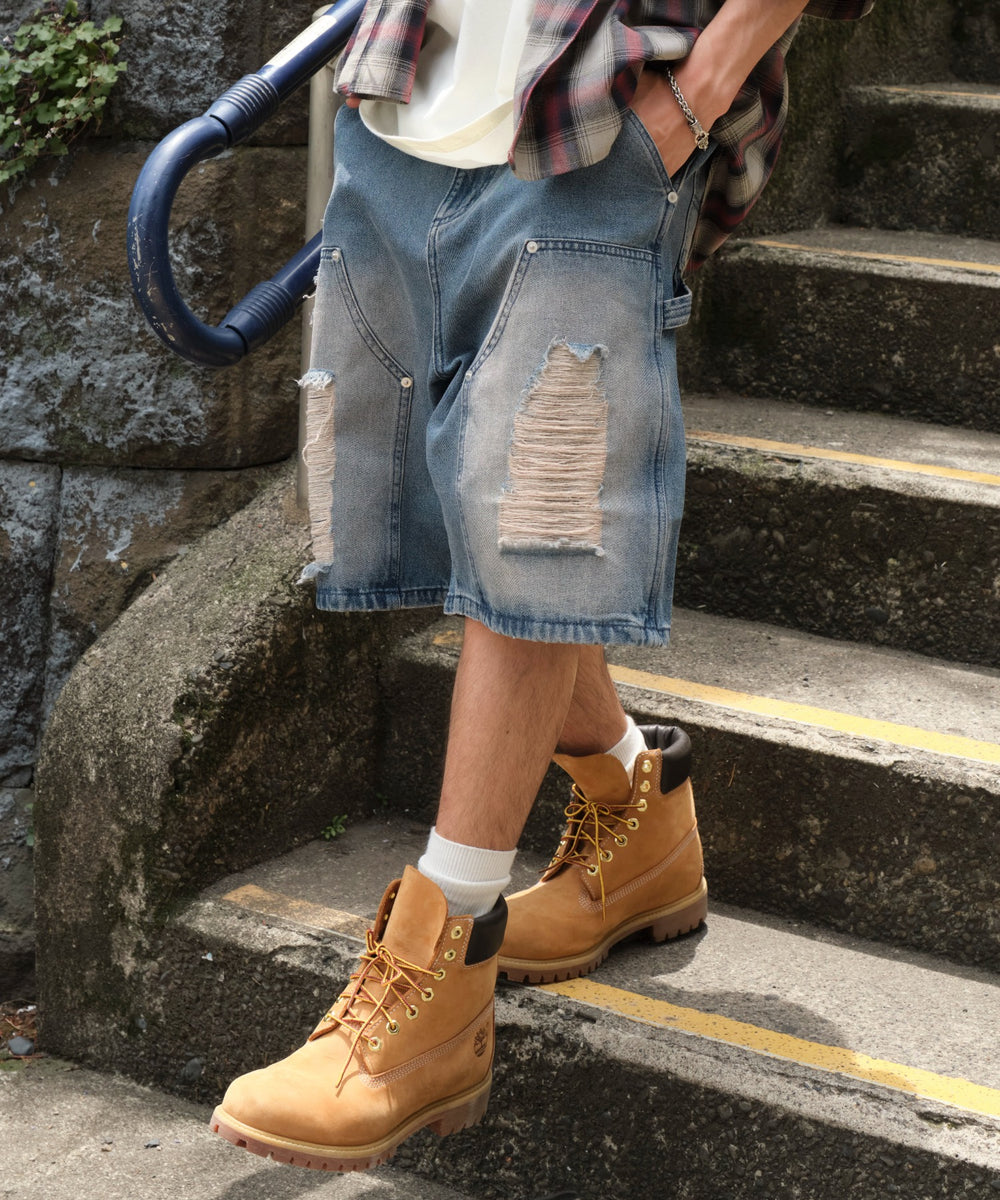 デニム中濃加工 モデル：175cm L着用