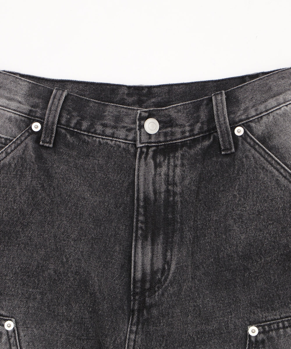 ダブルニーダメージデニムショーツ