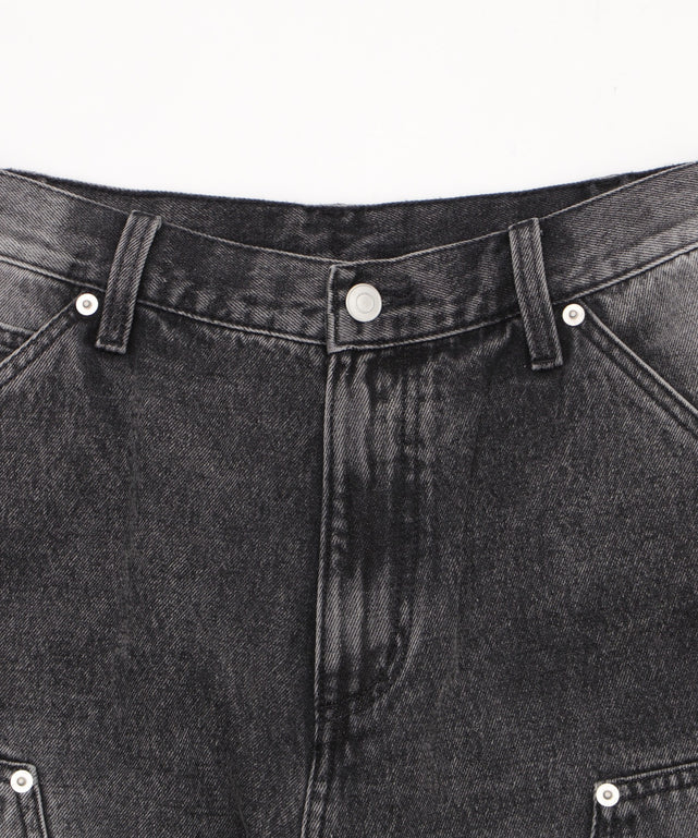 ダブルニーダメージデニムショーツ