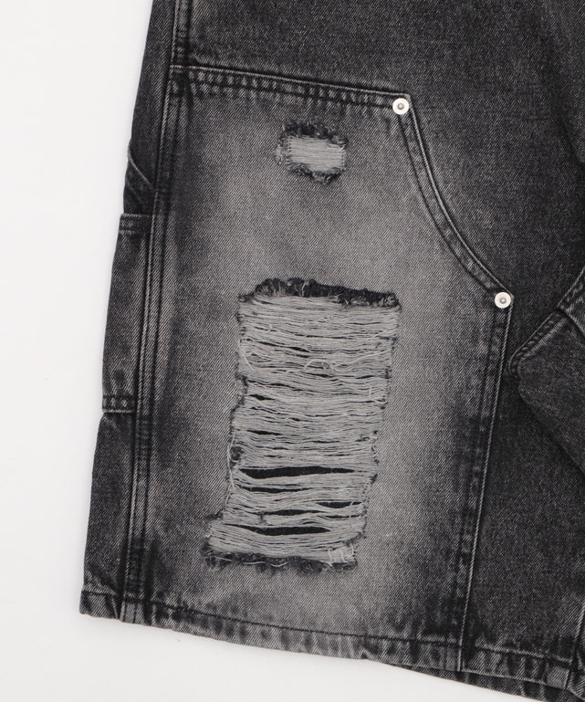 ダブルニーダメージデニムショーツ