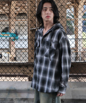 ブラックチェック1　モデル:175cm L着用