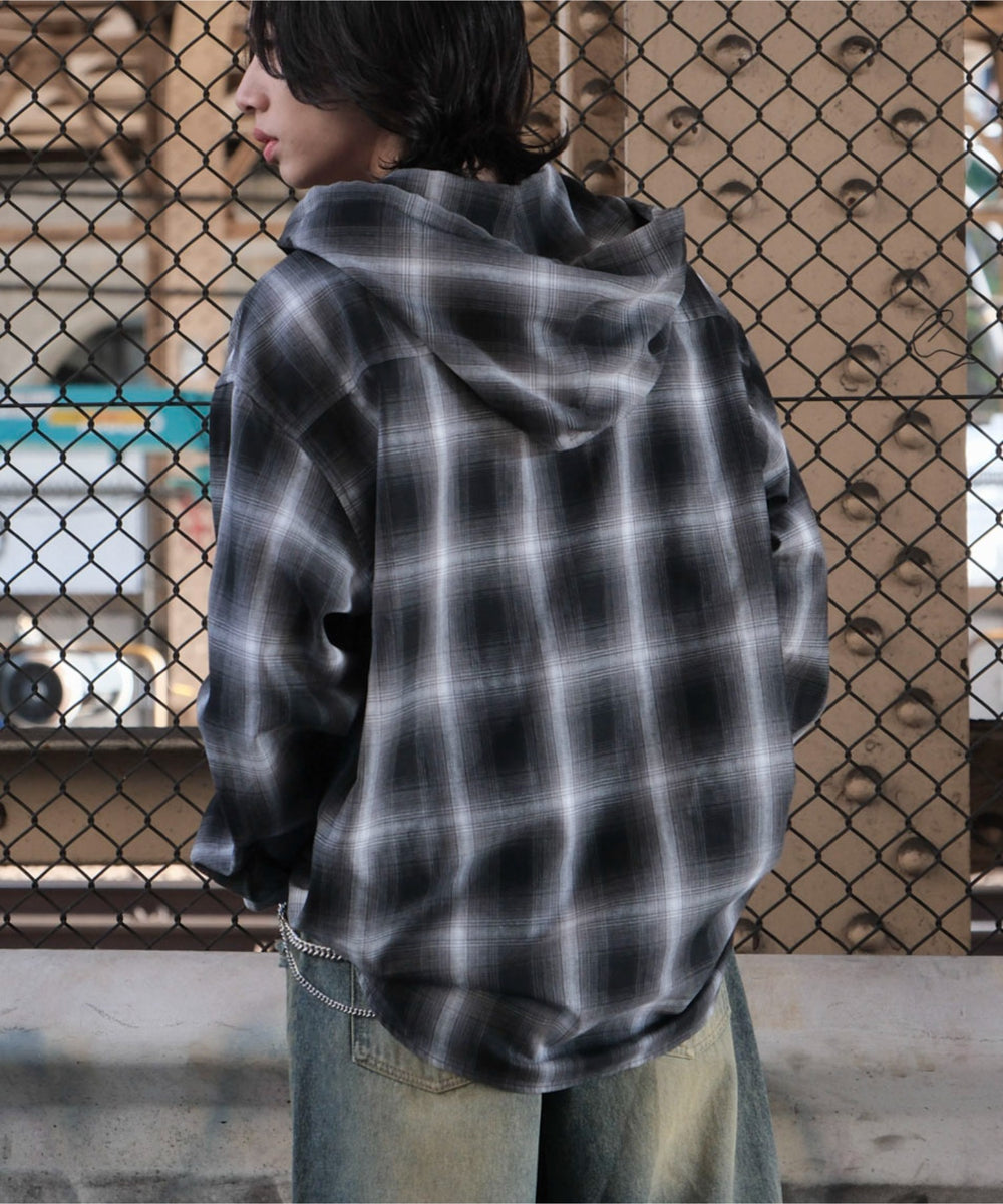 ブラックチェック1　モデル:175cm L着用