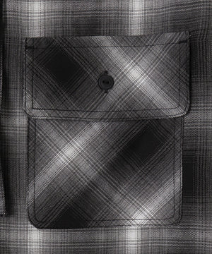 オンブレチェックフードシャツ（LS）