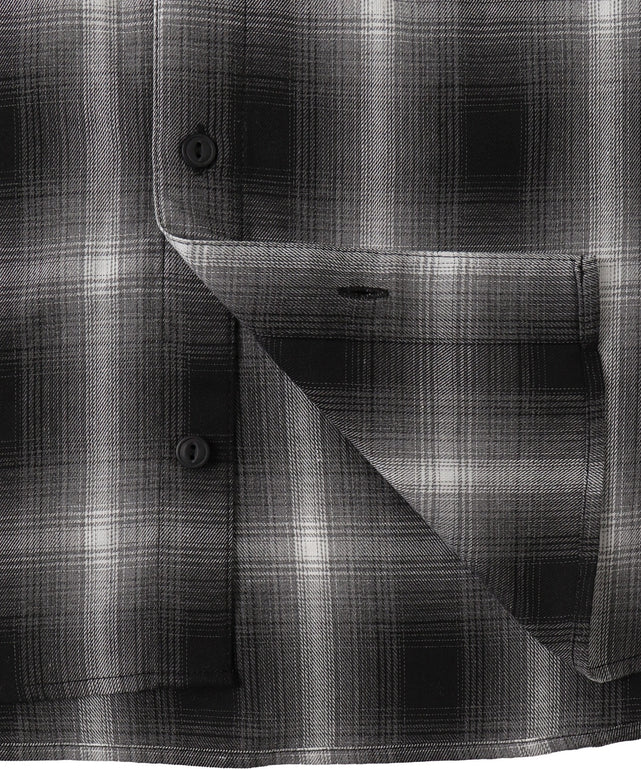 オンブレチェックフードシャツ（LS）