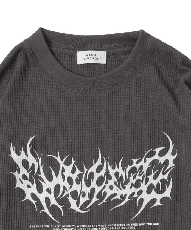 ワッフルグラフィックT（LS）