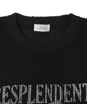 グラフィックダメージニットプルオーバー