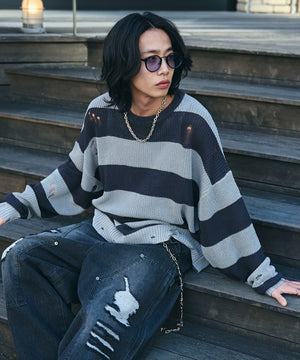 グレーボーダー　モデル:175cm L着用